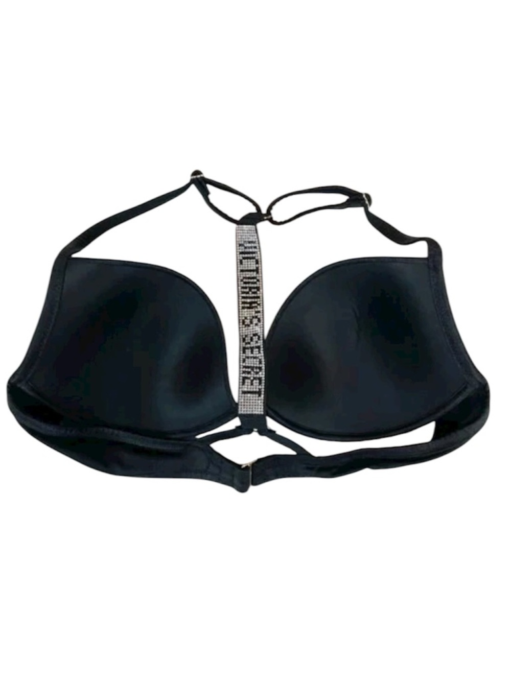 Victoria’s Secret Swim Black Push Up Shine Strap 36D Bikini Top